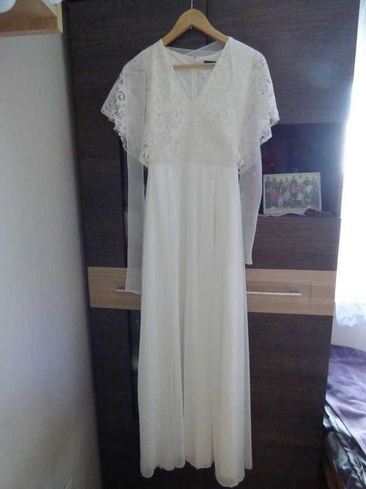 suknia ślubna boho koronka 34 trendyol sesja