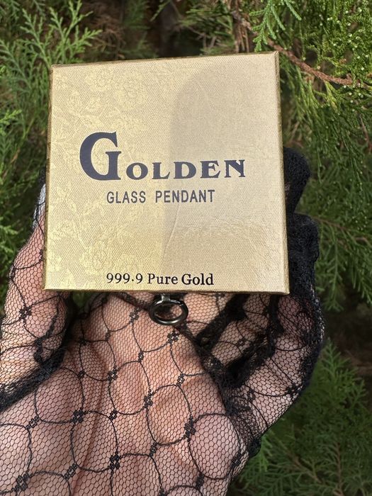 Кулон  Серце відьми с золотими 24К (999,9) хлоп’ями ,ланцюжок позолота