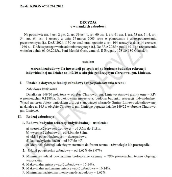 Ogrodzona działka 1288 m2 z domkiem 20 m2 i warunkami zabudowy