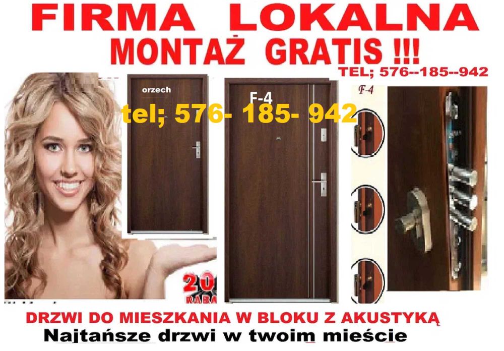 DRZWI z montażem do mieszkania -ZEWNĘTRZNE -wejściowe wewnątrzklatkowe