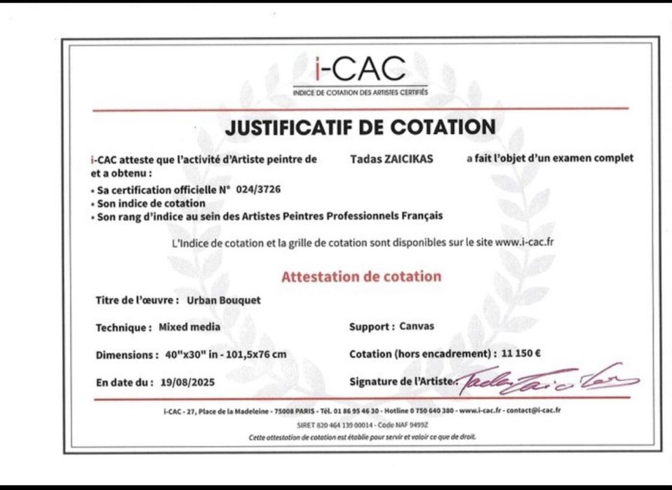 Tedy Zet , obra com certificado de autentacidade