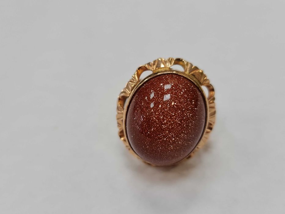 Piasek pustyni! Wiekowy złoty pierścionek damski/ 585/ 12.27 gram/ R16