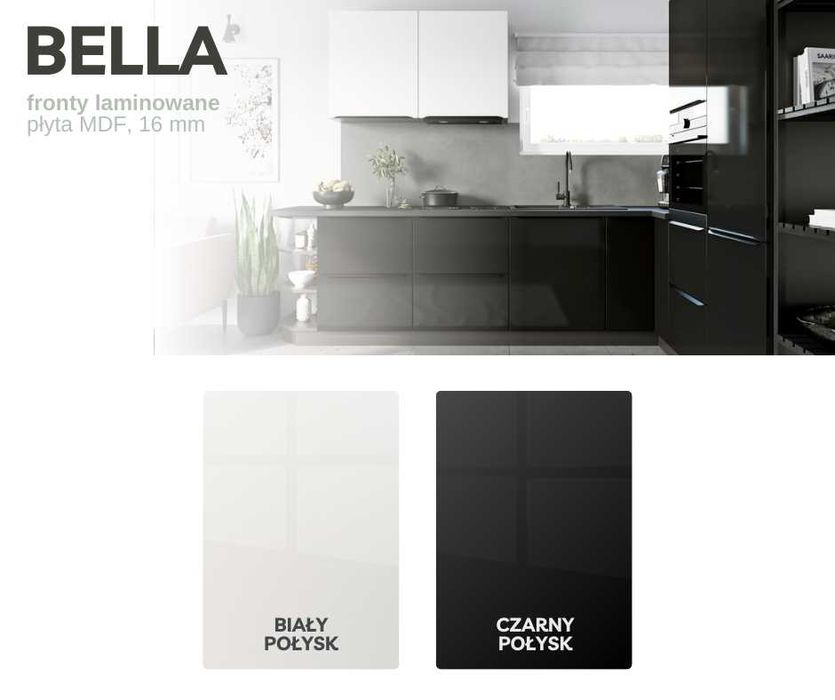 WP Kuchnia BELLA meble, szafki kuchenne połysk TRANSPORT wycena