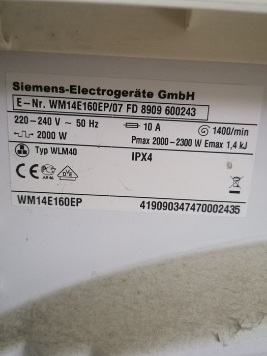 Máquina Roupa Siemens para peças