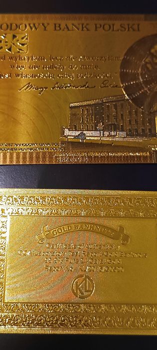 Narodowy Banknot Polski uszlachetniony 24 karatowym złotem