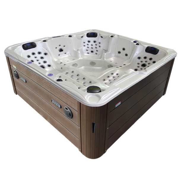 SPA ogrodowe 5 osobowe 136 dysz akryl Biała perła obudowa Kawa 230×230