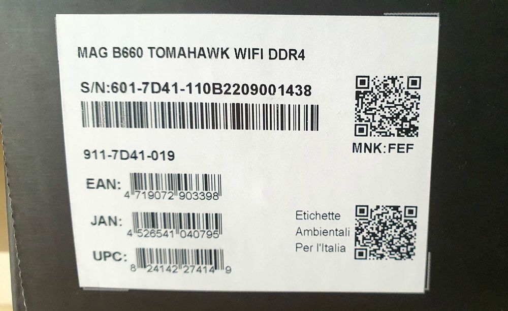 Материнська плата MSI MAG B660 Tomahawk WiFi DDR4