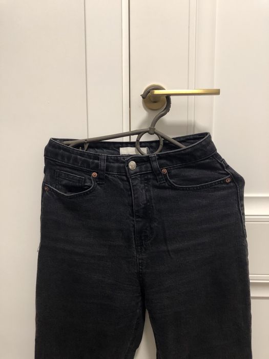 Джинси mom H&M чорний випраний колір