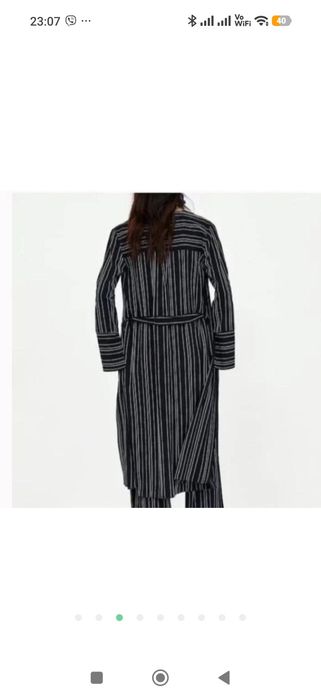 Стильний подовжений кардиган/накидка Zara Basic у смужку
