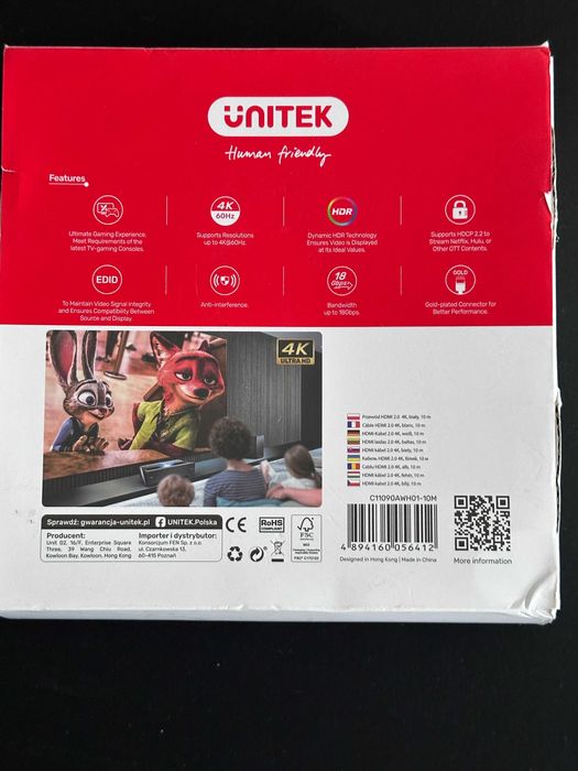 Unitek kabel HDMI 4k 10 metrów nowy