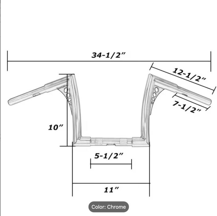 Guiador (Handlebar) estilo custom 25,5cm