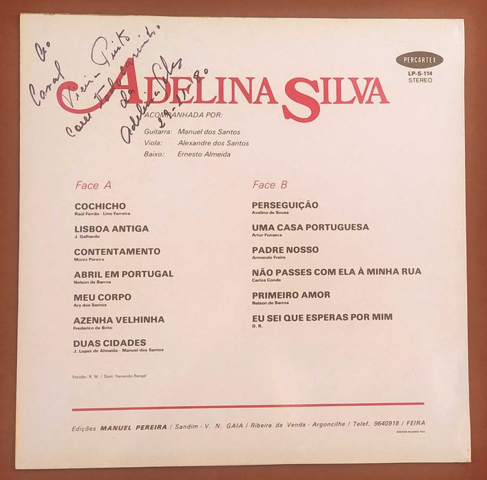 Disco Vinil LP Adelina Silva (1979) – Fados -Autografado -Raro
