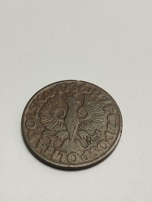 Moneta Polska II RP 5 groszy 1936r. - Rzadki rocznik