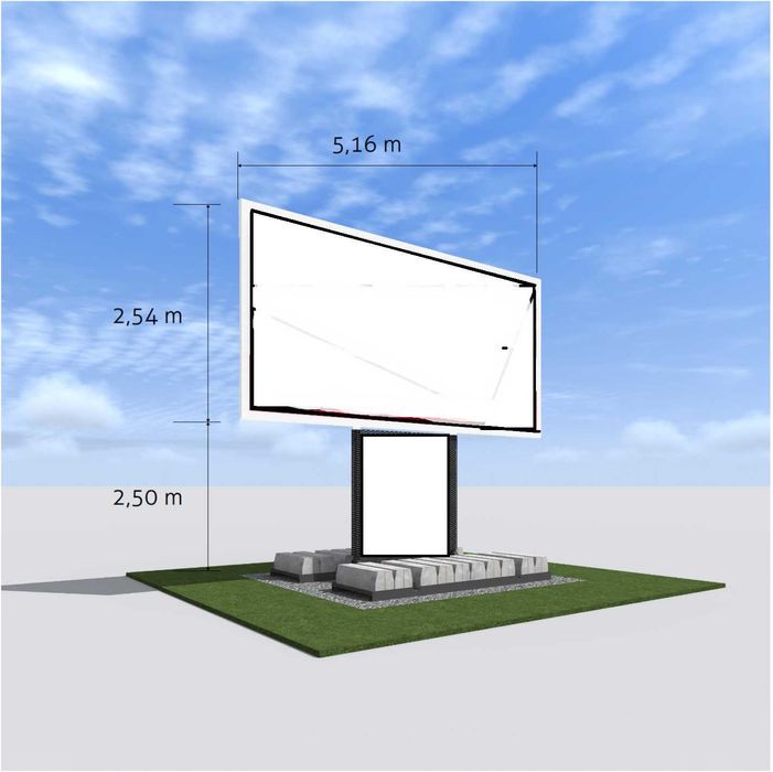 Reklama bilbord wolnostwojacy dwustronny 5.2m x 2.54m