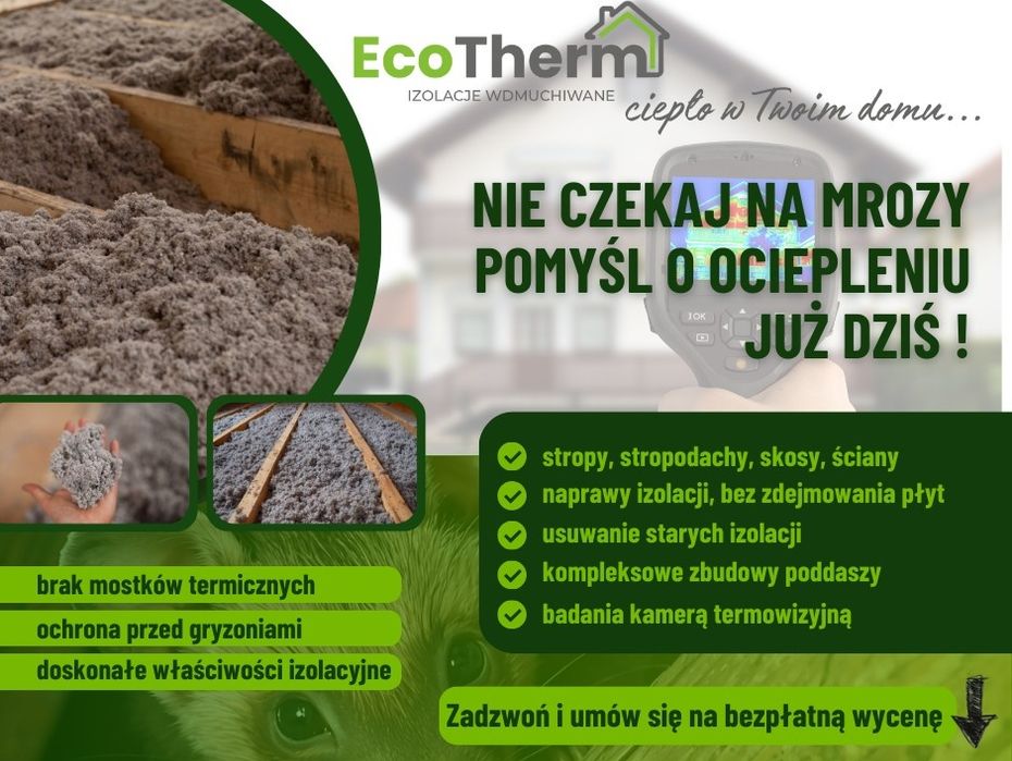 Ocieplenia celuloza, docieplenia poddaszy