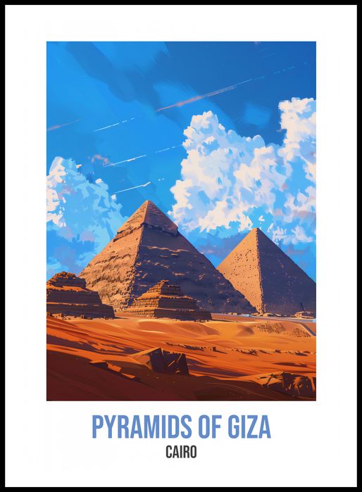 Plakat 64x90cm Pyramids of Giza, Cairo