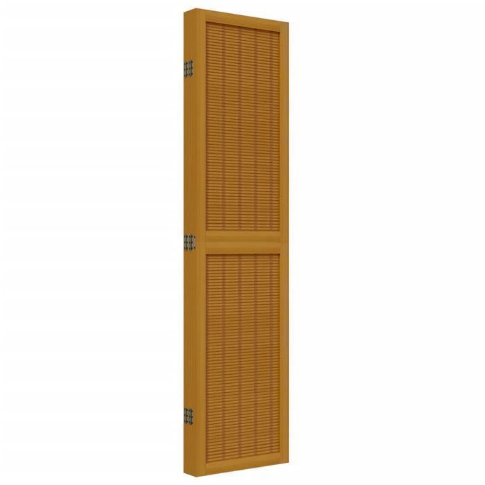 vidaXL Parawan pokojowy, 5-panelowy, brązowy, lite drewno paulowni