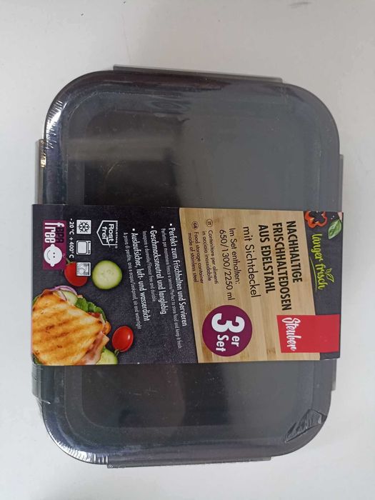 Zestaw pojemników do przechowywania żywności ze stali nierdzewnej