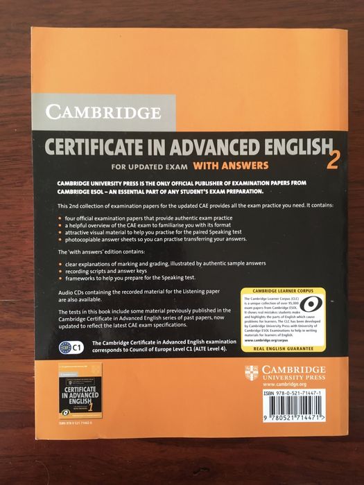 Livro Cambridge Advanced Certificate 2