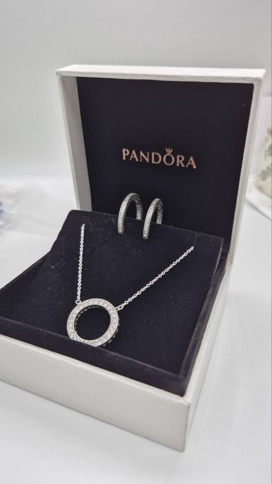 Набір прикрас Пандора, комплект прикрас Pandora, сережки, кольє