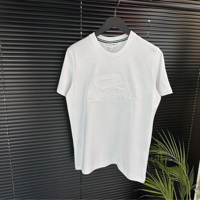 Lacoste белая мужская футболка, брендовая женская унисекс оригинал