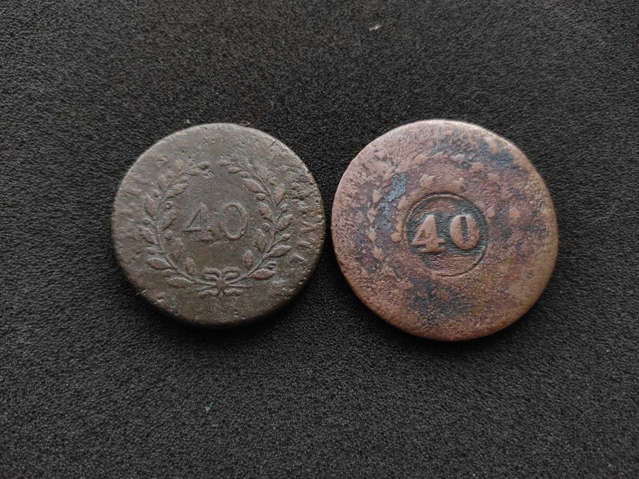 Conjunto 2 Moedas 40 Reis