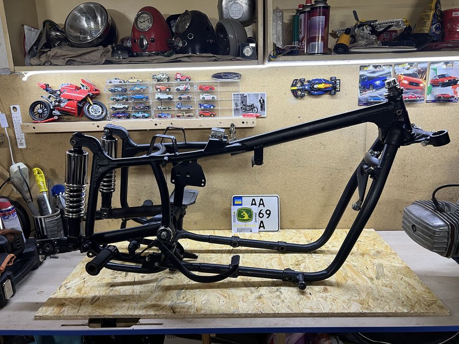 Рама мотоцикла МТ-10, 1975, зеленый, свежая регистрация АА