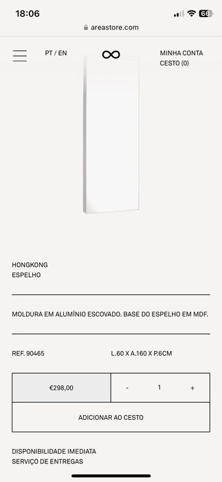 Espelho Área store