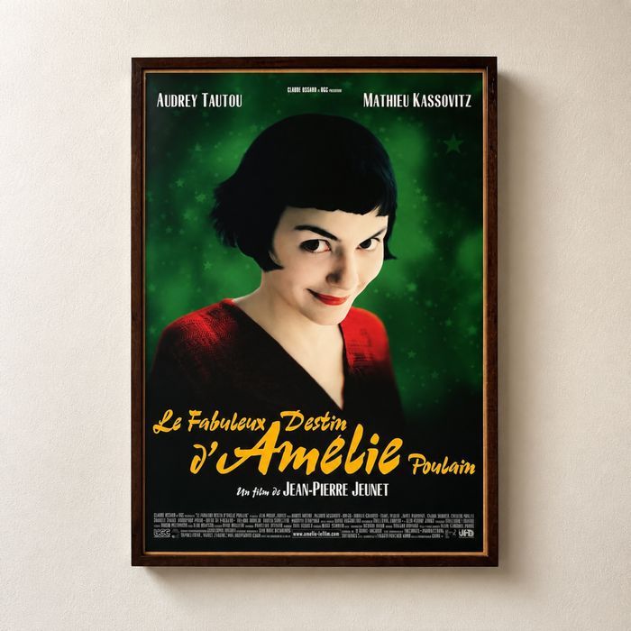 Poster Cartaz Original Francês “O Fabuloso Destino de Amélie Poulain” | Moldura Carvalho | 74x104 cm