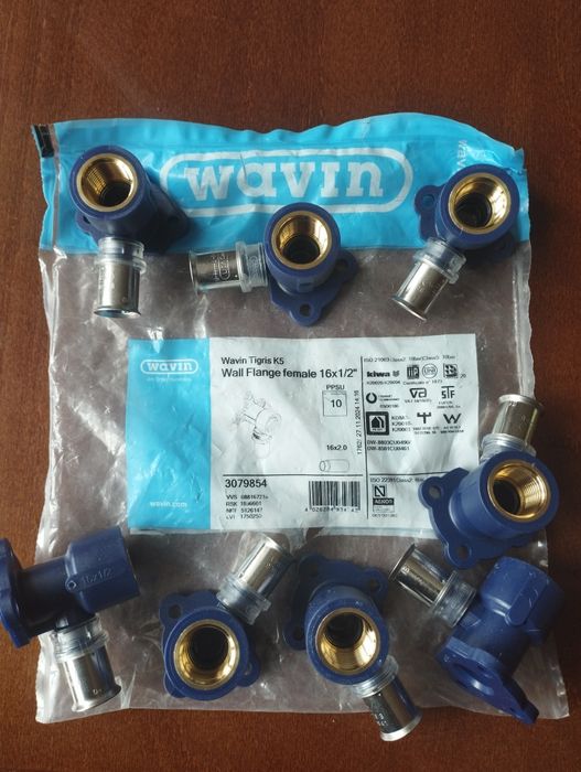 Wavin kolano ścienne Tigris K5,16x1/2-nowe-komplet