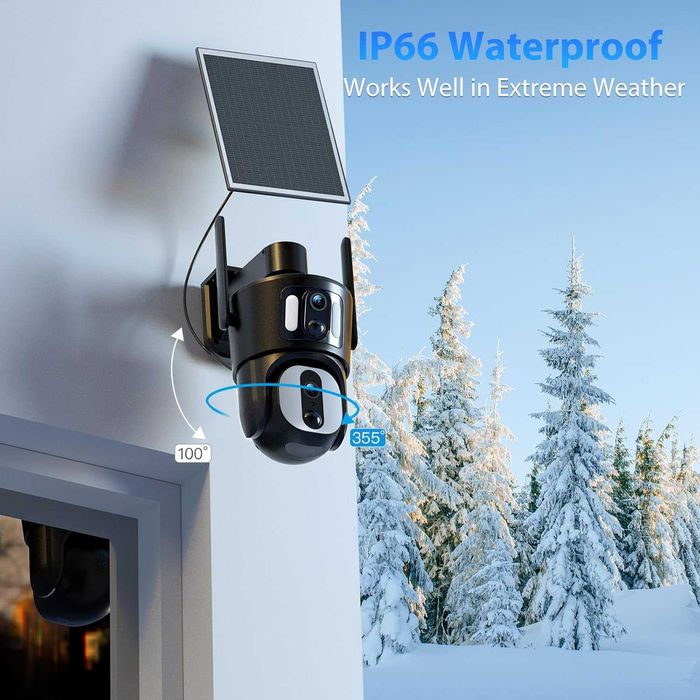 Dupla câmera vigilância LTE c/painel solar XEGA +garantia 3 anos