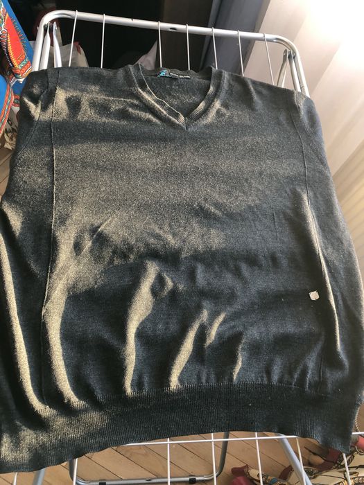 Szary Klasyczny Sweter River Island | 50% Merino Wool | XXL