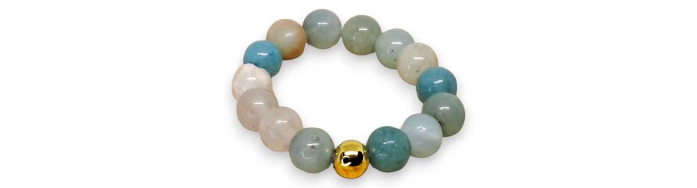 Pierścionek na gumce - AMAZONIT #667