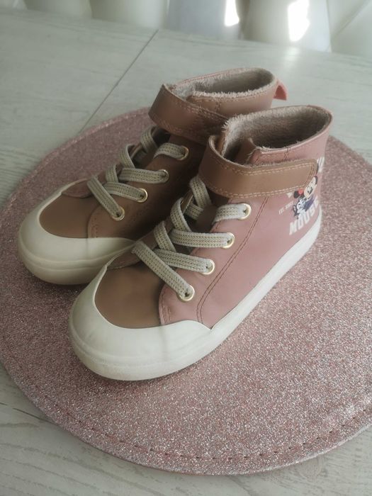Buty na rzepę przejściowe 28 H&m ocieplane z Myszka Minnie