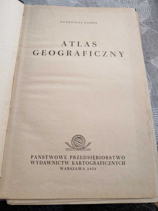 Atlas Geograficzny 1958r Eugeniusza Romera