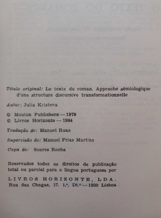 O Texto do Romance - Julia Kristeva