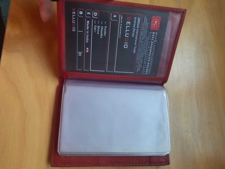 Etui na karty, skórzane! Piękne czerwone