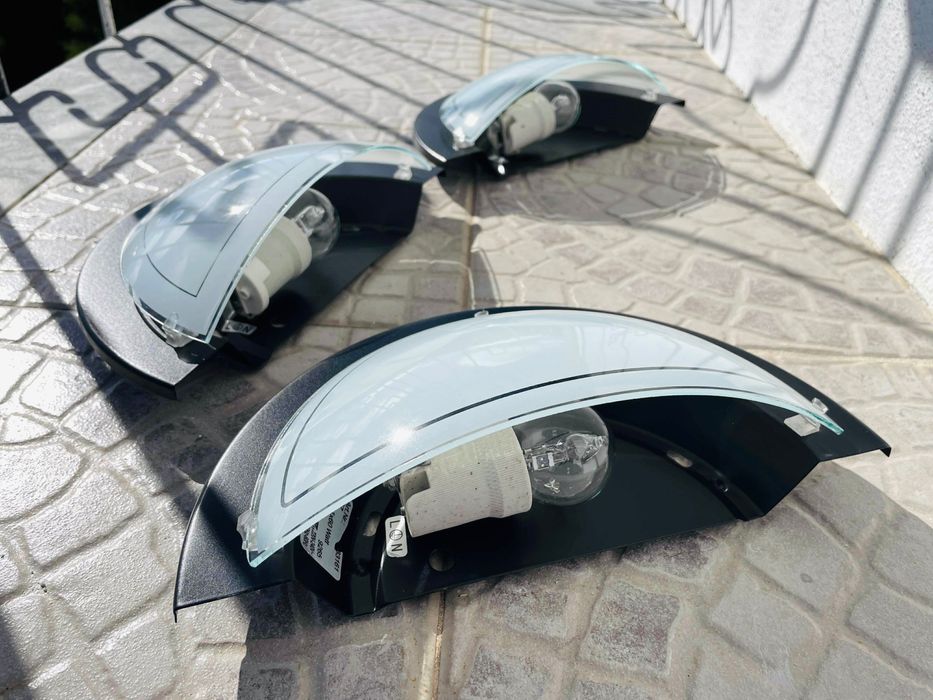 3 Apliques / Candeeiros de parede (com lâmpadas)