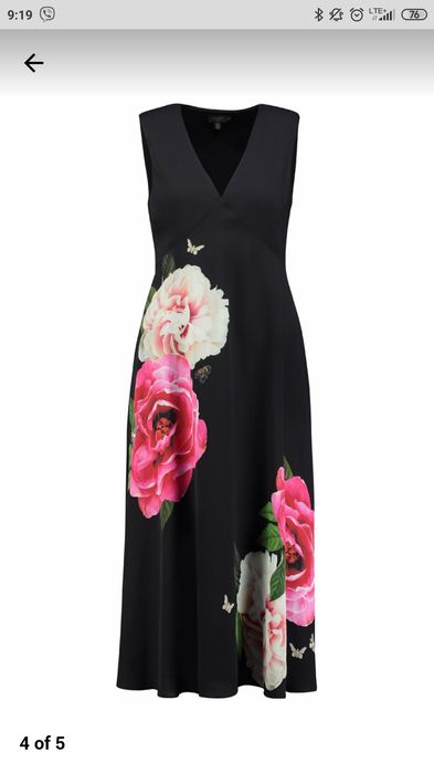 Czarna sukienka Ted Baker Ulna Magnificent tie neck