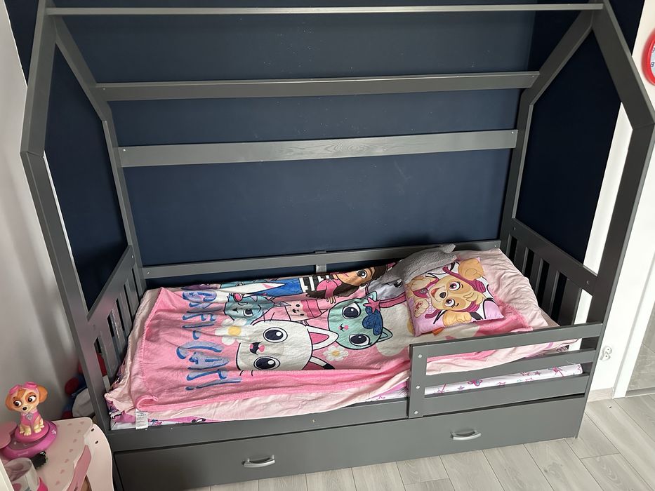 Łóżko Domek Szare