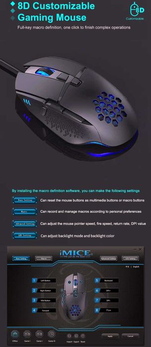 Мышь проводная G5 игровая 6D RGB Aigo USB мышка новая КАЧЕСТВО