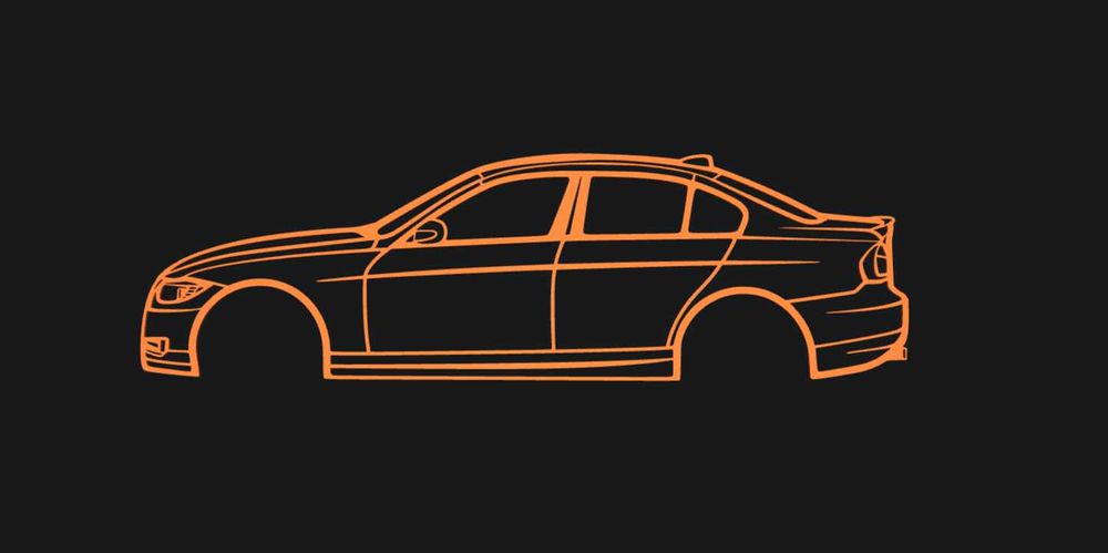 BMW E90 Obrys na ścianę Druk 3D, model dla Fana marki na prezent ...