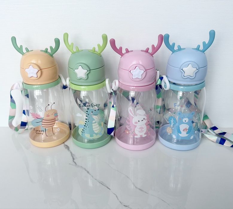 Пляшка для води з трубочкою дитяча