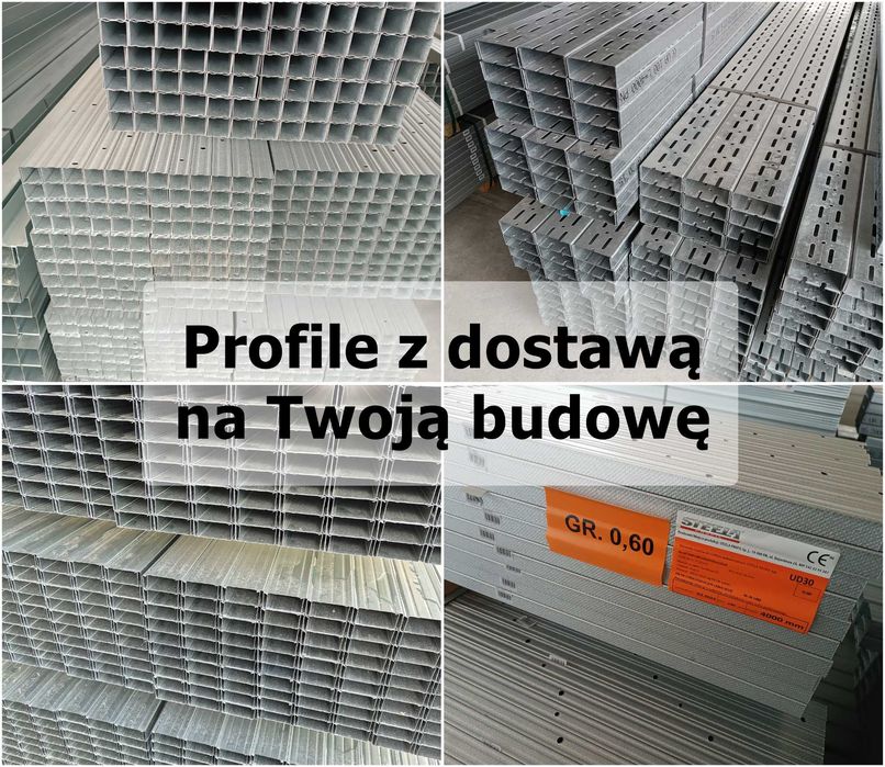 Profile sufitowe CD60 0.6mm profil UD30 UD27 UD28 3m i 4m 0.5mm stelaże profile ścienne CW UW ościeżnicowe profile UA50 UA75 UA100 TANIO! Dostawa!!