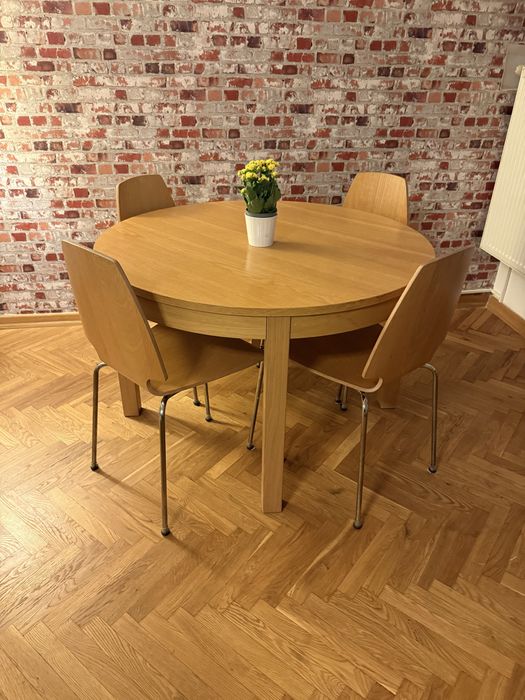 Okrągły stół Ikea Bjursta 115 cm rozkładany do 166