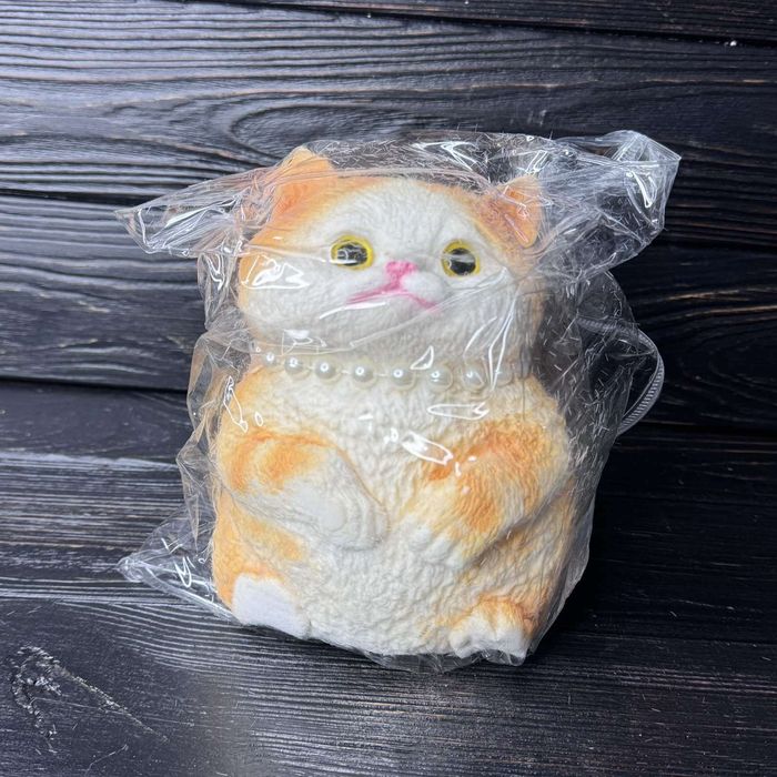 Великий антистрес сквіш з бусінками"Таба котик" 20 см