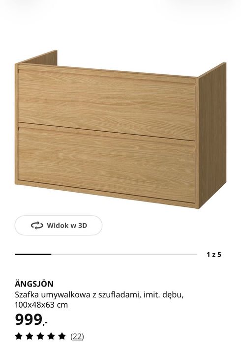 Szafka ikea angsjon nowa 100 cm