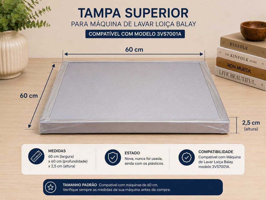 Tampa Superior Máquina de Lavar Loiça Balay 3VS7001A – Nova