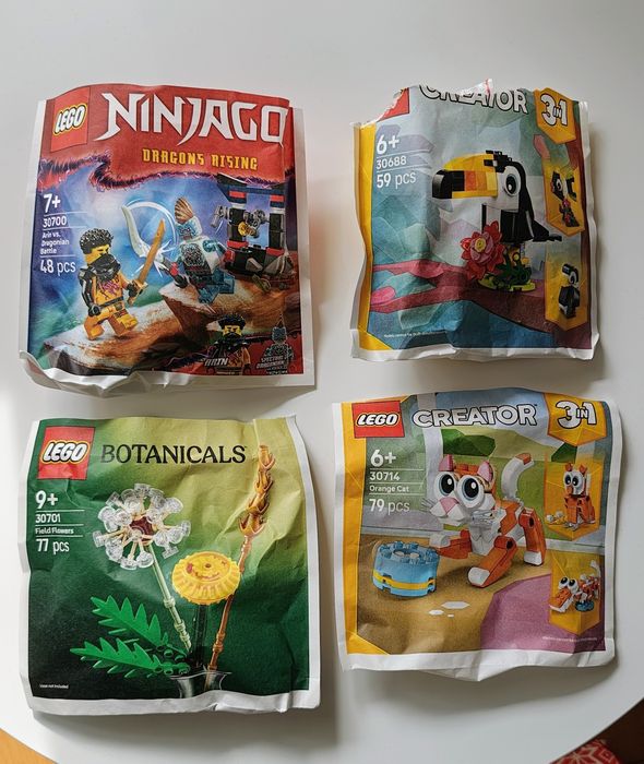 4 kompletne Polybag Lego polybagi