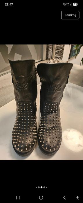 Włoskie buty skóra naturalna Philipp Plein.